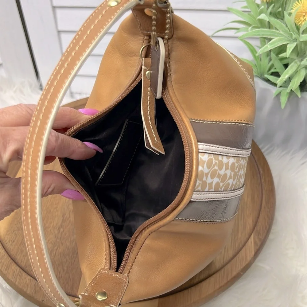 VINTAGE COACH l Signature Leather Mini Demi Bag Y2k Baguette Retro 90s - Picture 10 of 11